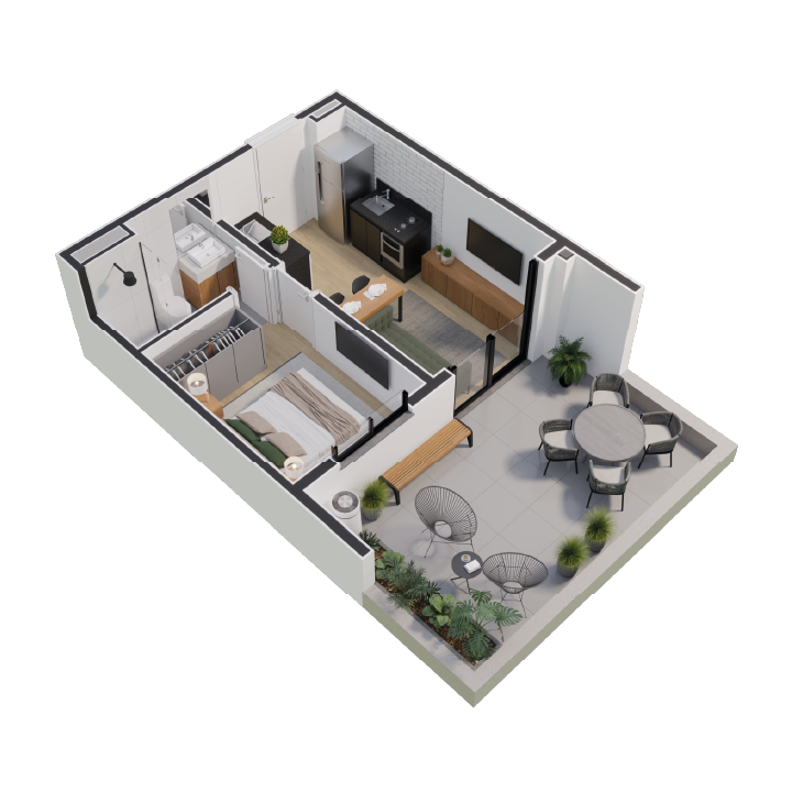 Planta-41m²-Garden-3D